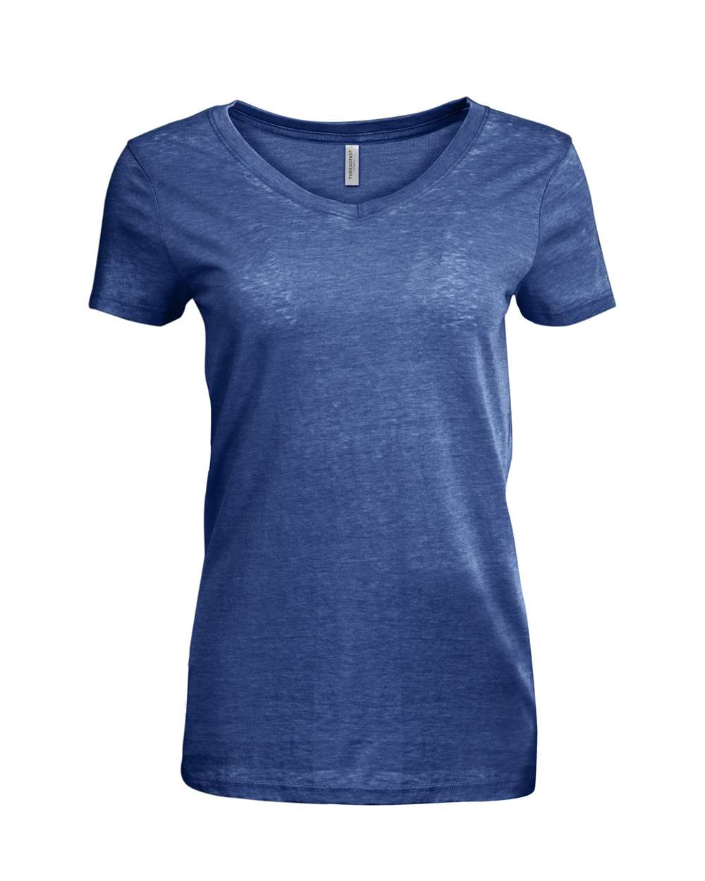 Front View of Vintage Navy Women's Vintage Dye V-Neck T-Shirt - 208B