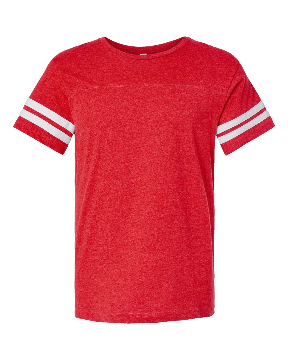 Front View of Vintage Red/ White Football Fine Jersey Tee - 6937