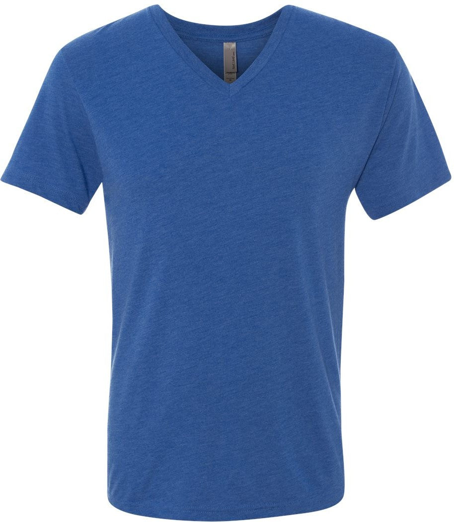Front View of Vintage Royal Triblend V-Neck T-Shirt - 6040