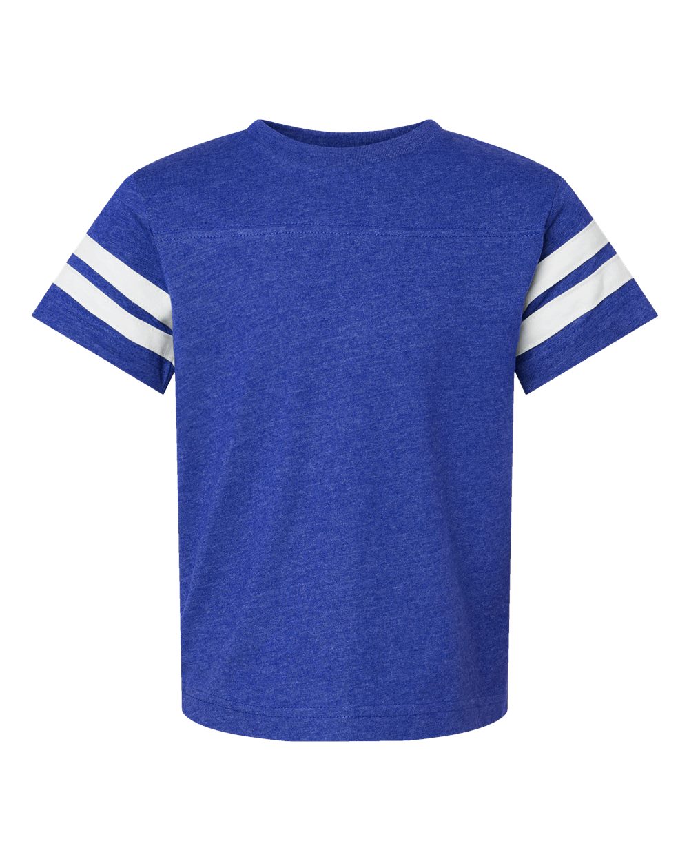Front View of Vintage Royal/ White Youth Football Fine Jersey Tee - 6137