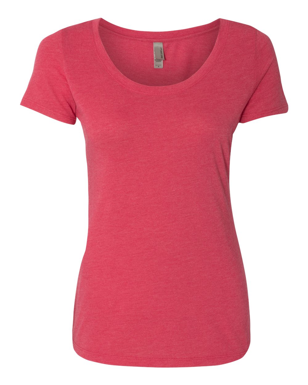 Front View of Vintage Shocking Pink Women’s Triblend Scoop Neck T-Shirt - 6730