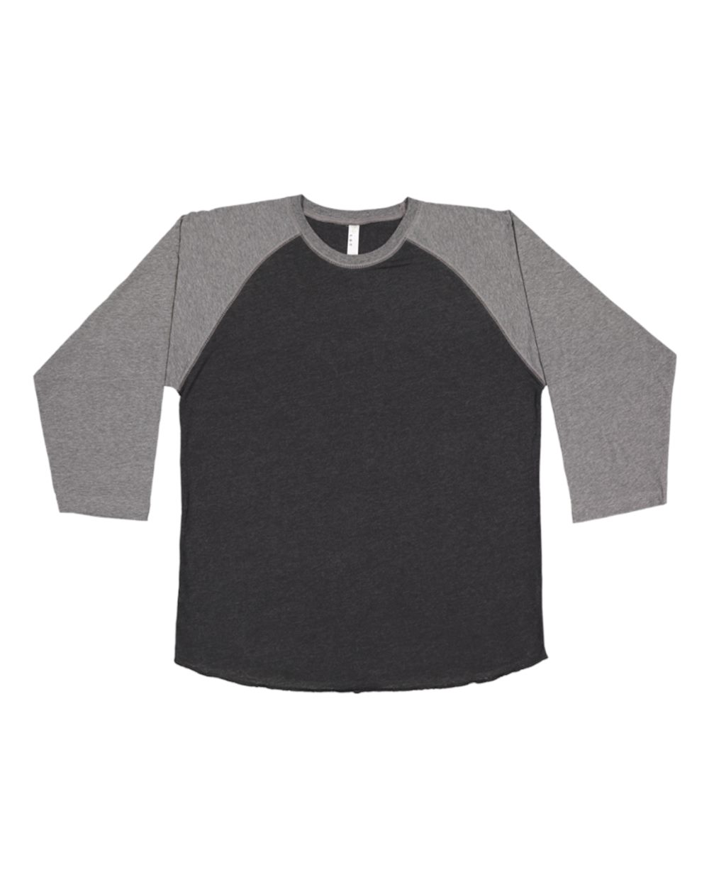 Front View of Vintage Smoke/ Granite Heather Baseball Fine Jersey Three-Quarter Sleeve Tee - 6930