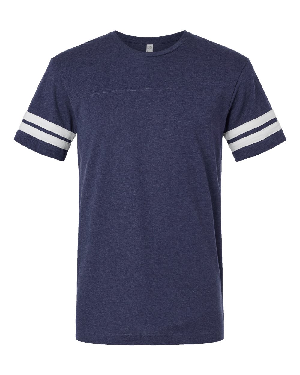 Front View of Vintage True Navy/ Blended White Football Fine Jersey Tee - 6937