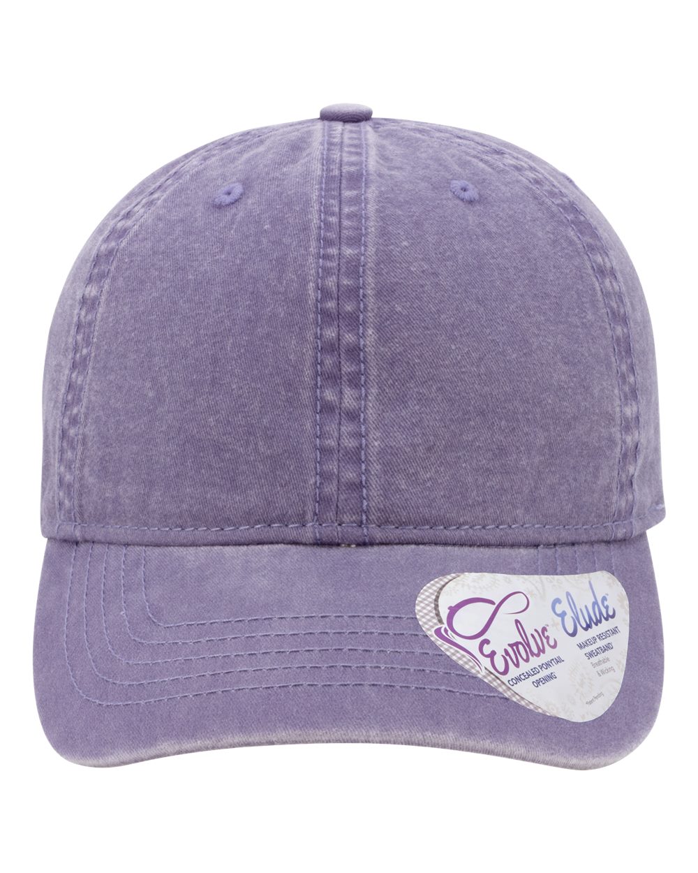 Front View of Violet/ Floral Women's Pigment-Dyed with Fashion Undervisor Cap - CASSIE