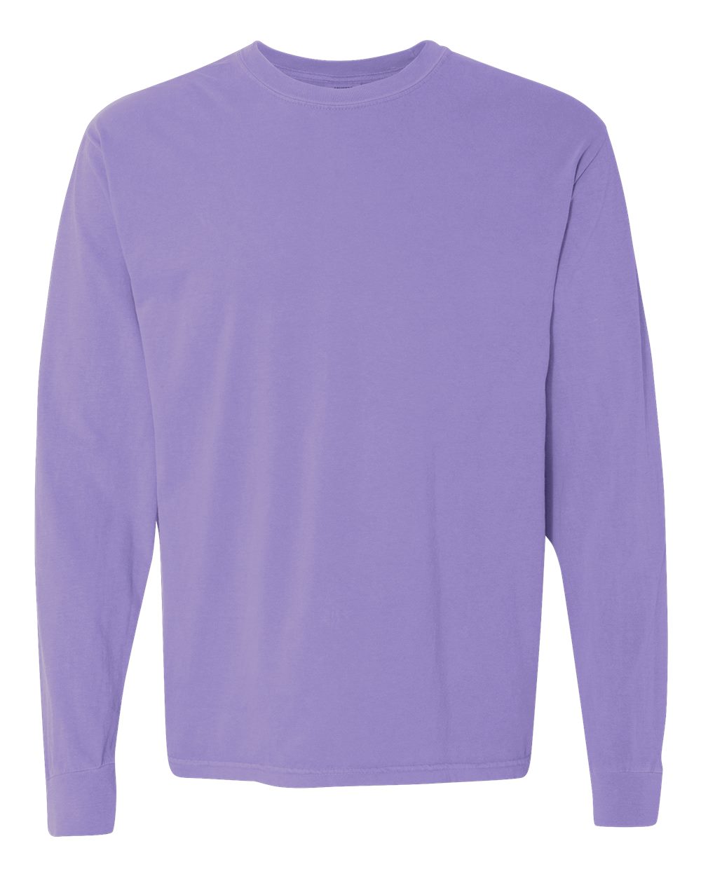 Front View of Violet Garment-Dyed Heavyweight Long Sleeve T-Shirt - 6014