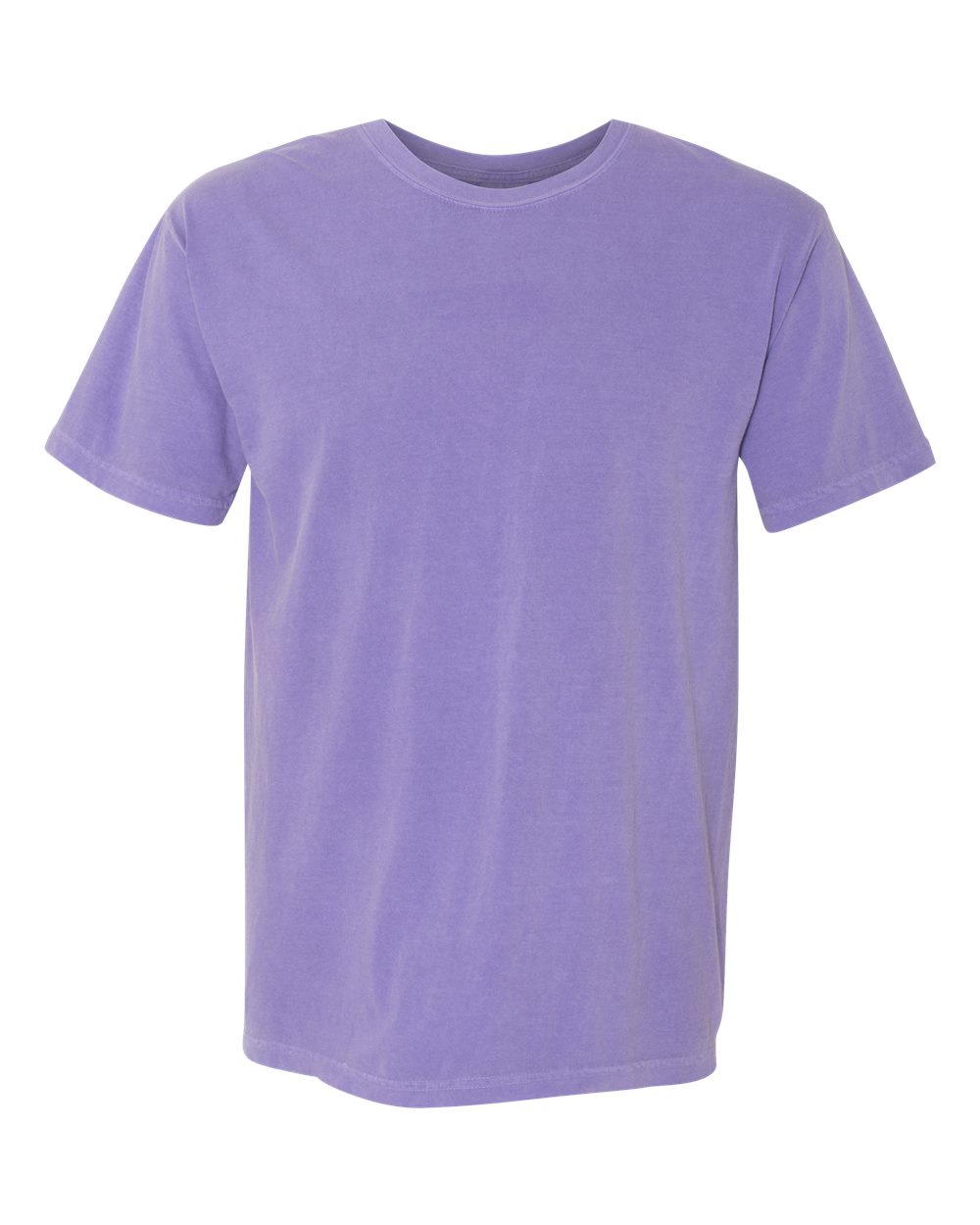 Front View of Violet Garment-Dyed Heavyweight T-Shirt - 1717