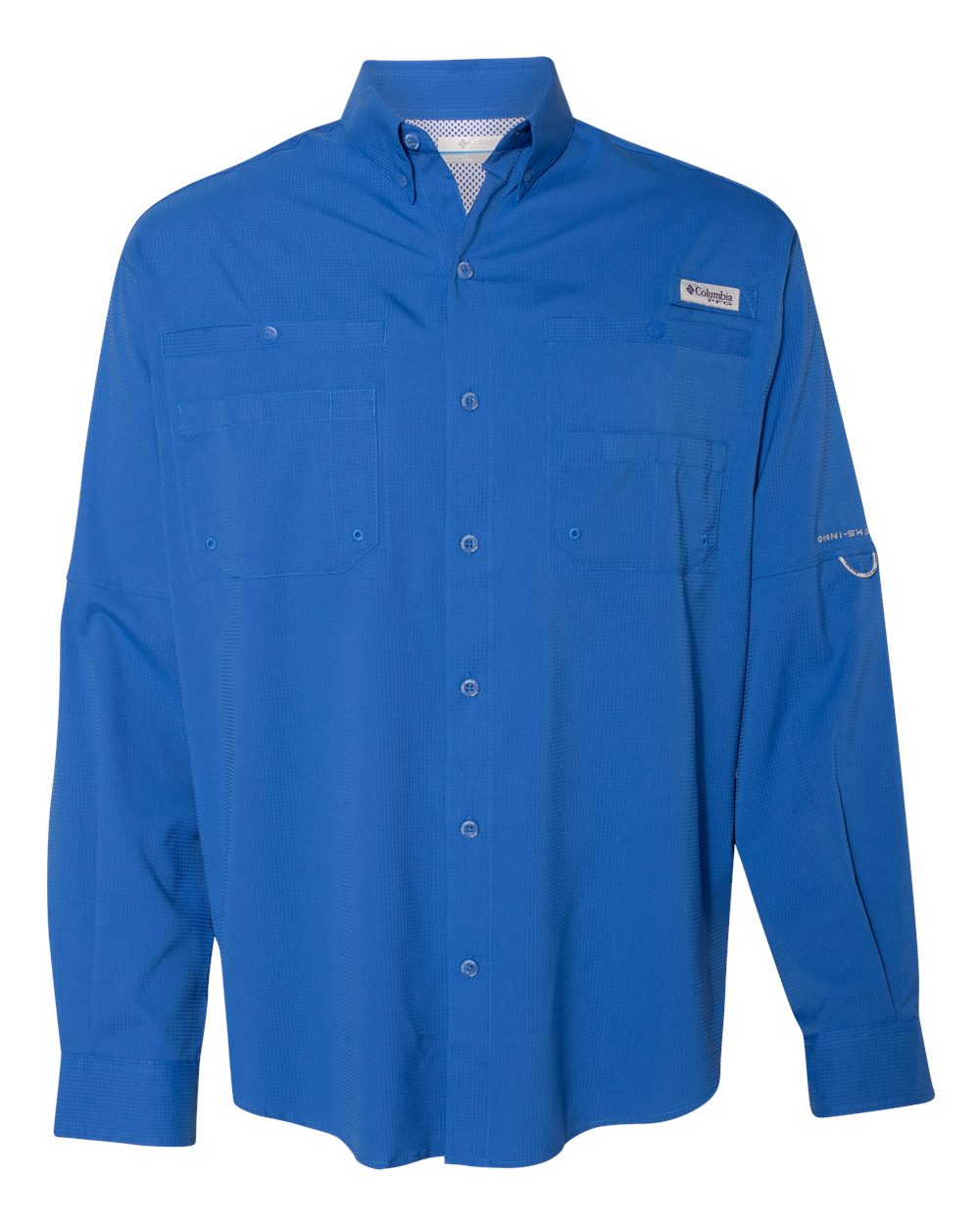 Front View of Vivid Blue PFG Tamiami™ II Shirt - 212467