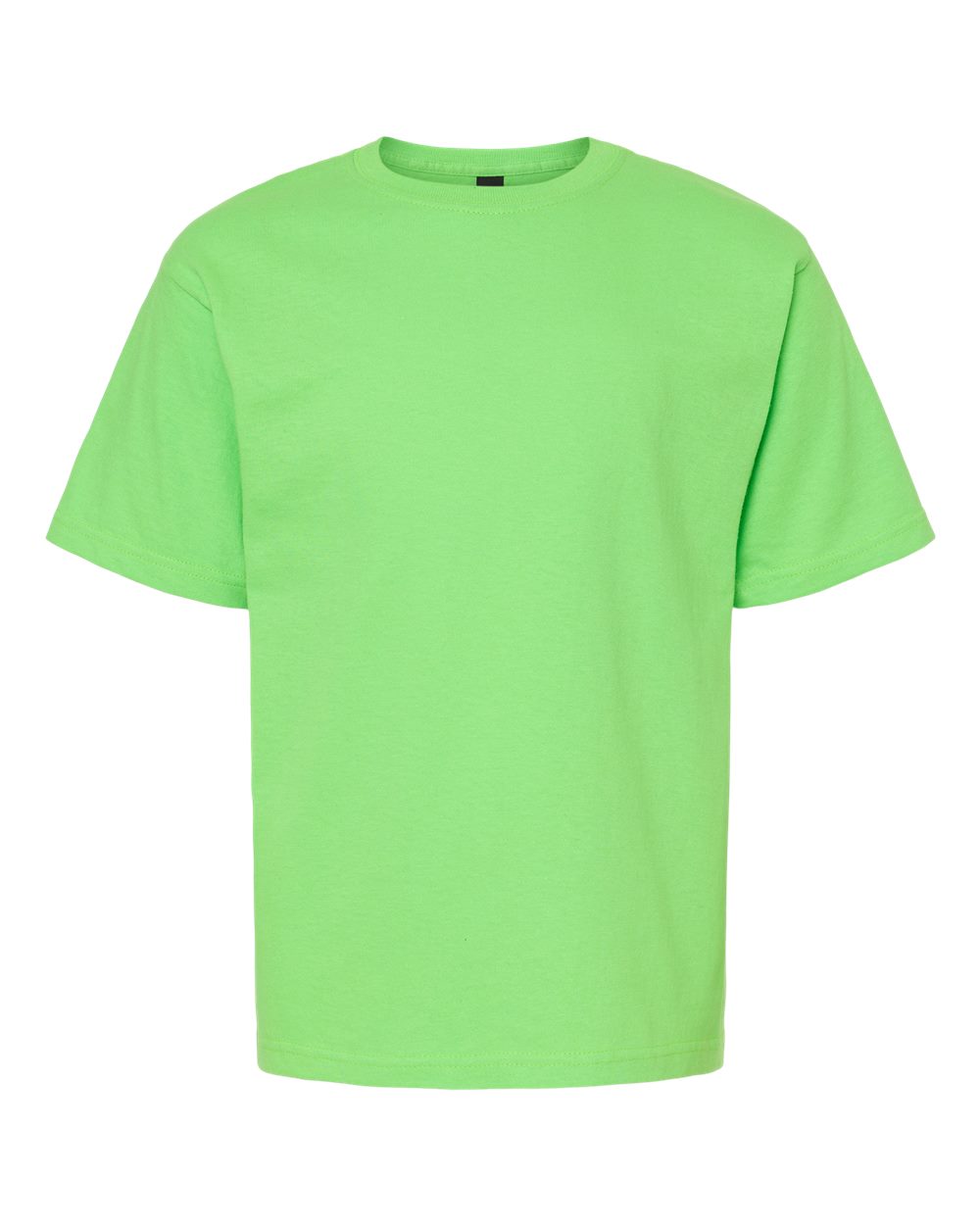 Front View of Vivid Lime Youth Gold Soft Touch T-Shirt - 4850