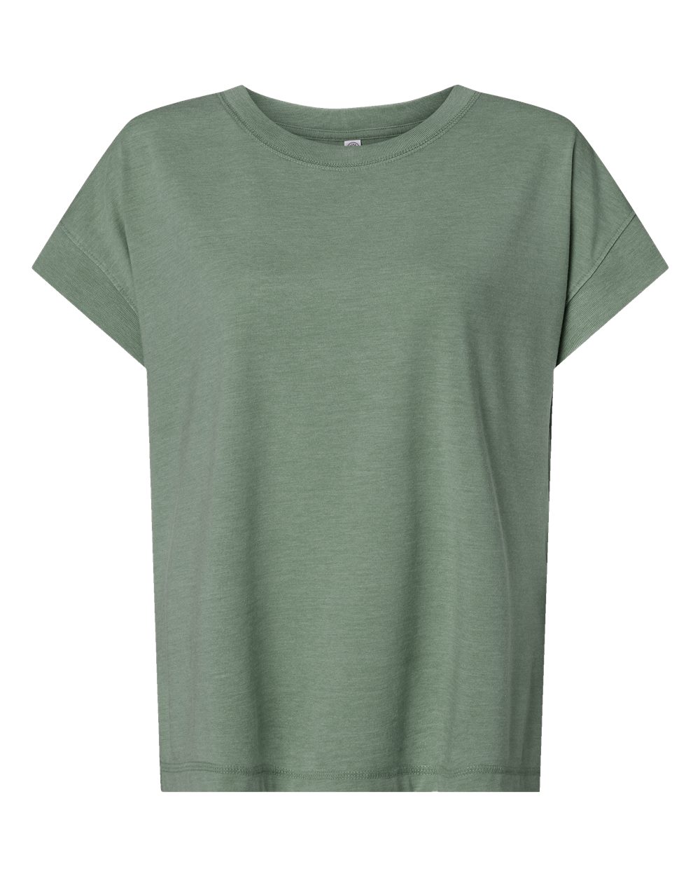 Front View of Washed Basil Women's Relaxed Vintage Wash Tee - 3502