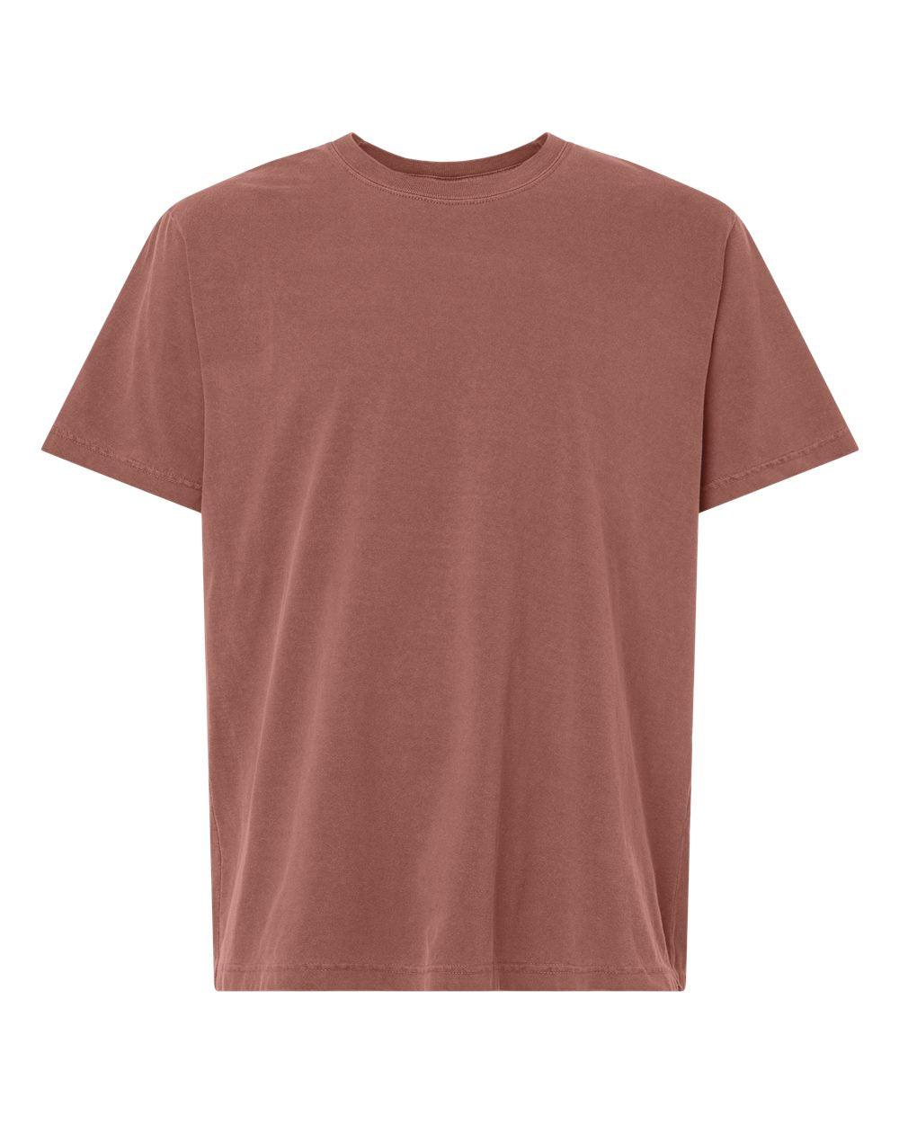 Front View of Washed Chestnut Unisex Heavyweight Garment-Dyed Tee - 4810GD
