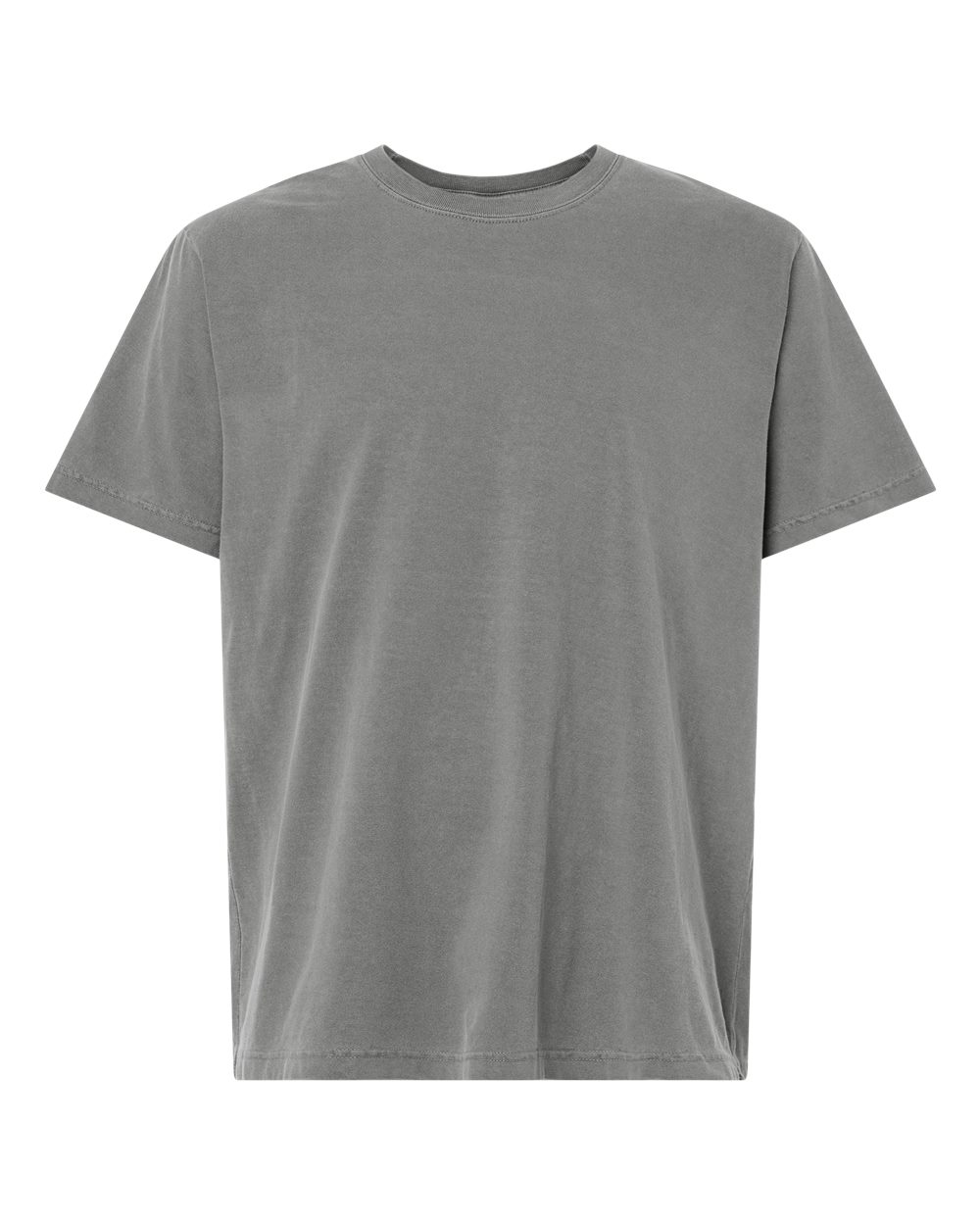 Front View of Washed Grey Unisex Heavyweight Garment-Dyed Tee - 4810GD