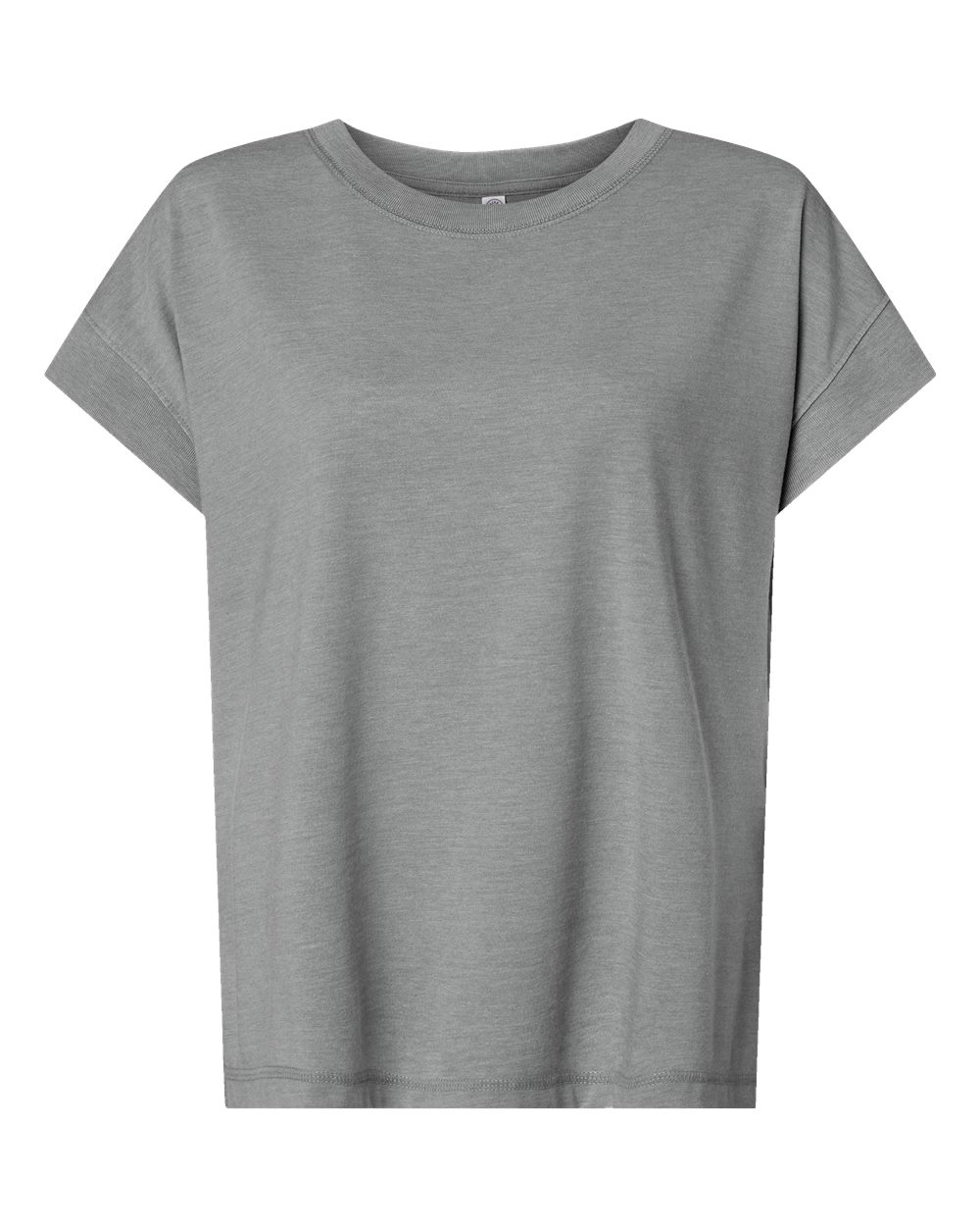 Front View of Washed Grey Women's Relaxed Vintage Wash Tee - 3502