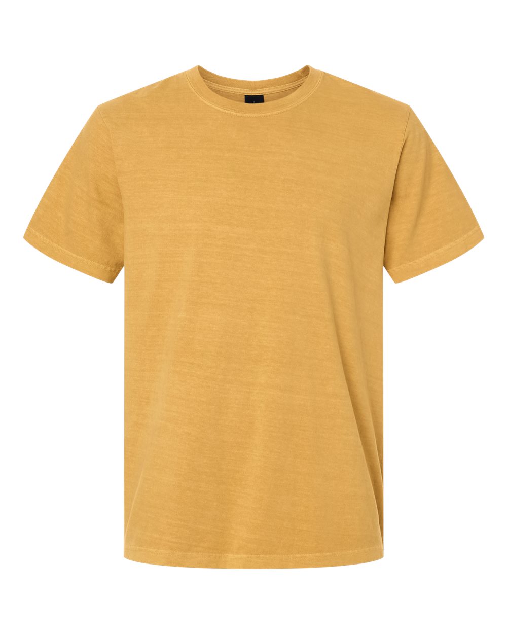 Front View of Washed Mustard Unisex Heavyweight Garment-Dyed Tee - 4810GD