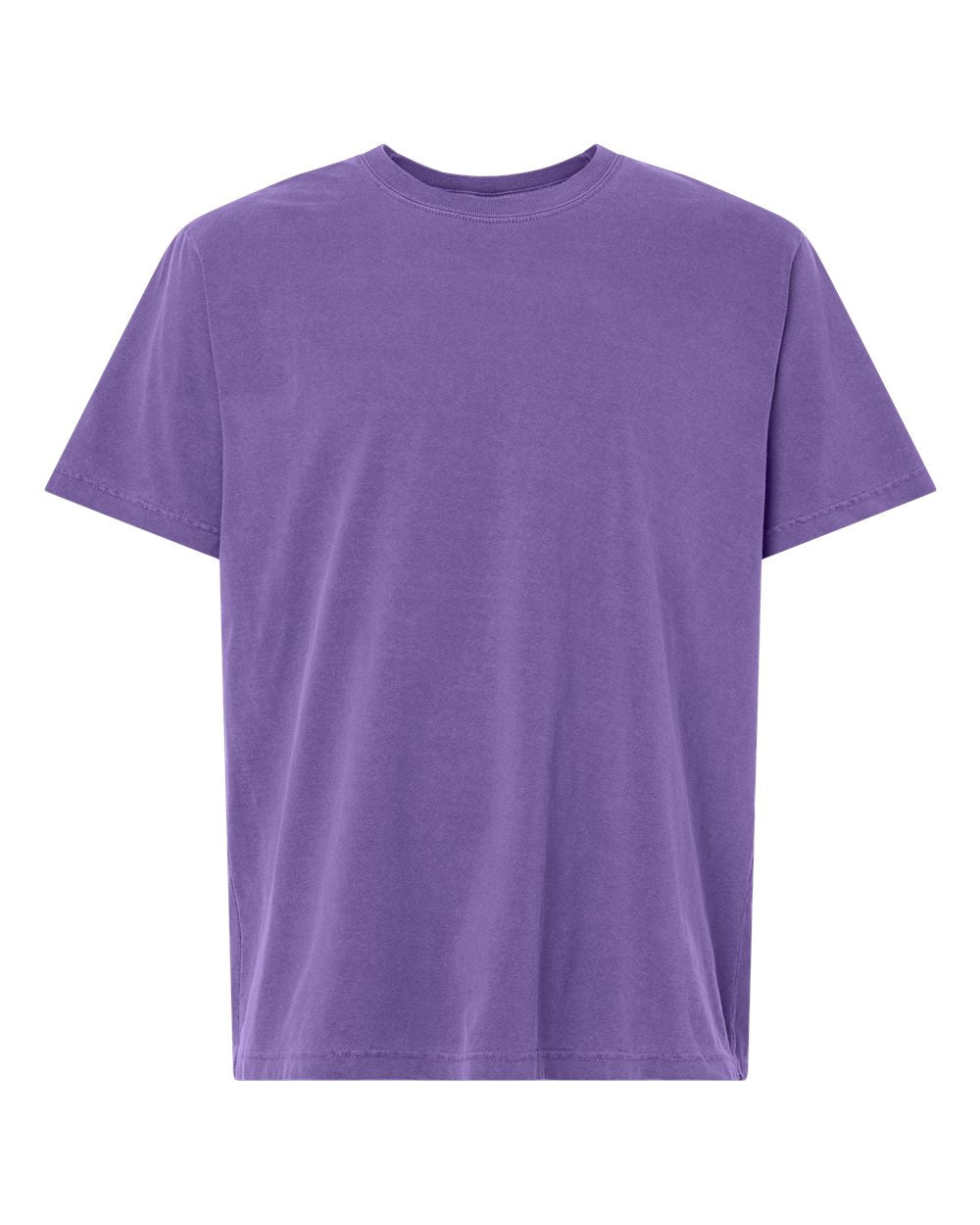 Front View of Washed Purple Unisex Heavyweight Garment-Dyed Tee - 4810GD