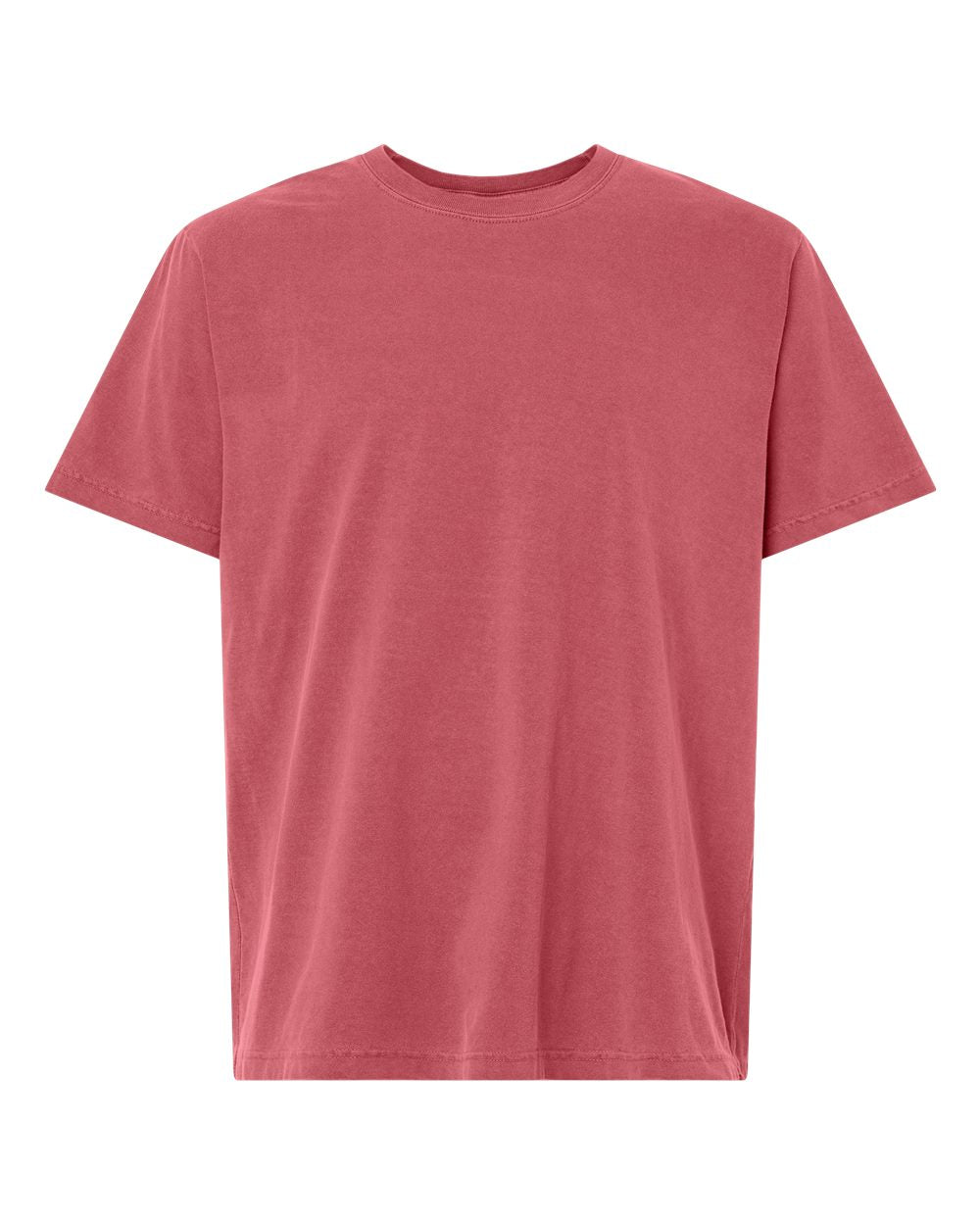 Front View of Washed Red Unisex Heavyweight Garment-Dyed Tee - 4810GD