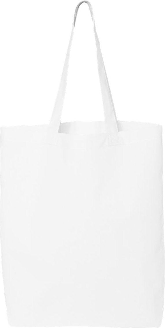 Front View of White 12L Economical Tote - QTBG