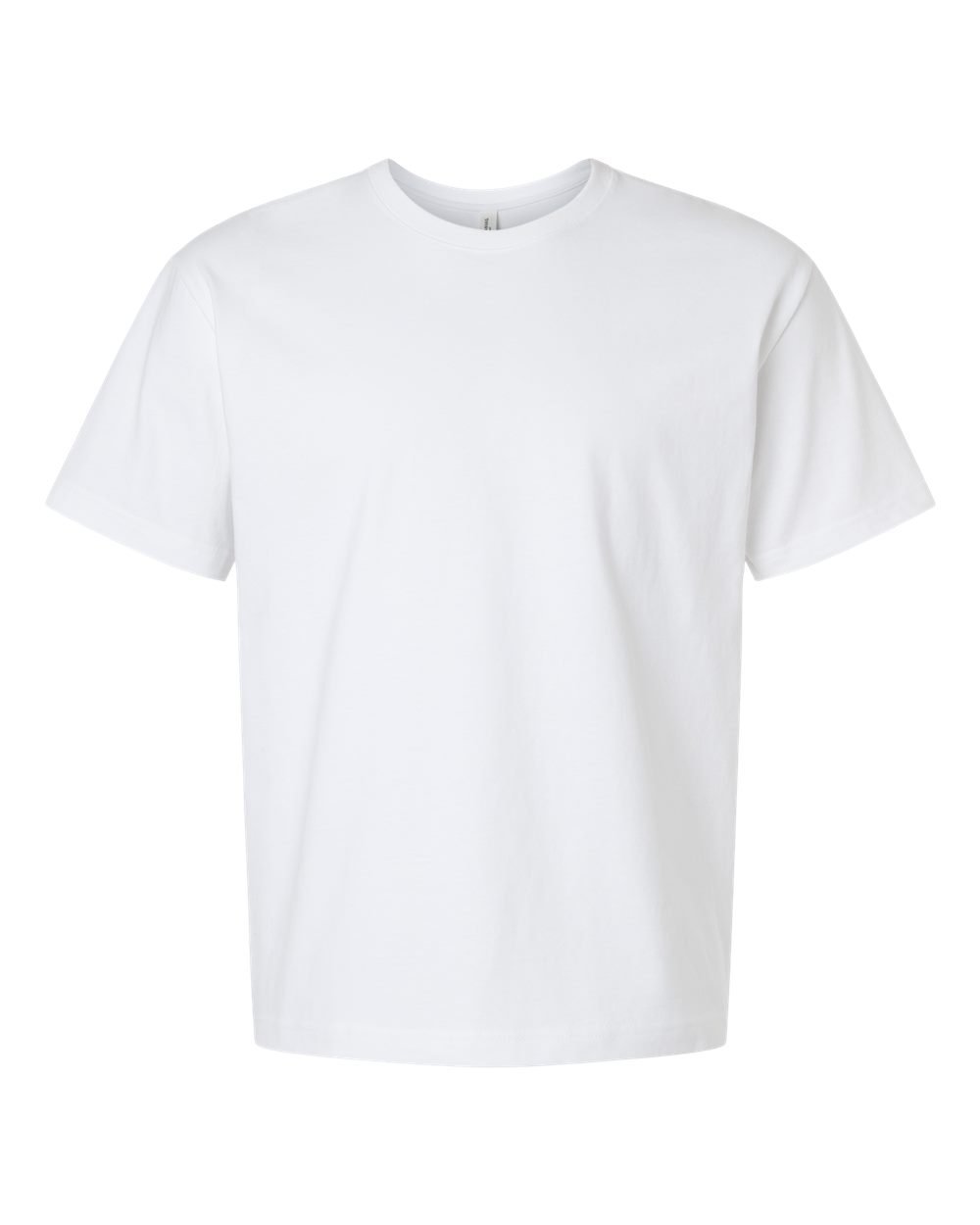 Front View of White 7.5 oz Heavyweight Tee - 4610