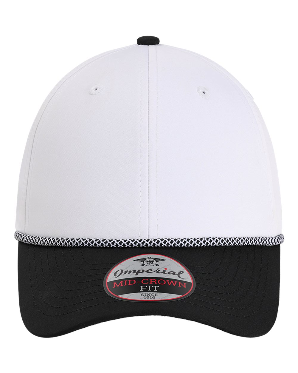 Front View of White/ Black/ Black/ White The Wingman Cap - 7054