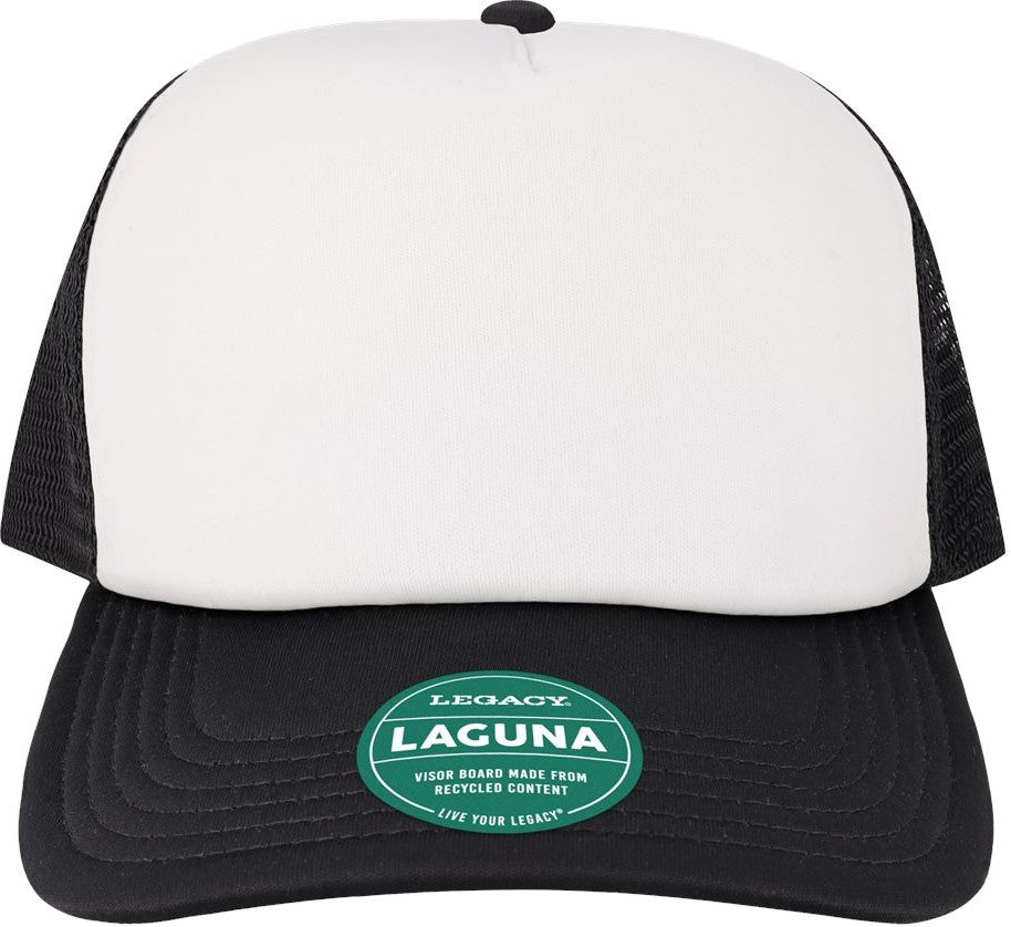 Front View of White/ Black Laguna Cap - LTA
