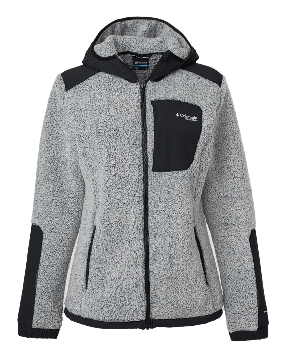 Front View of White/ Black Women's Arctic Crest™ Sherpa Full-Zip Jacket - 208903
