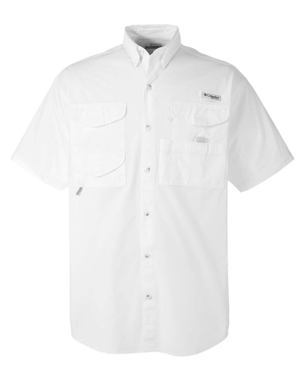 Front View of White Bonehead™ Short Sleeve Shirt - 7130