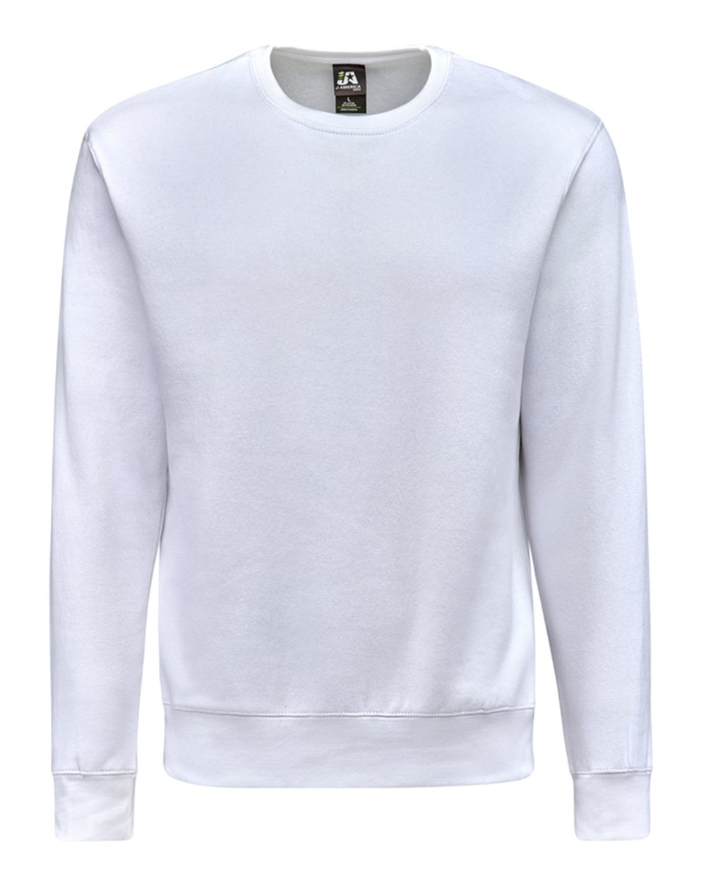 Front View of White BTB Fleece Crewneck Sweatshirt - 8721