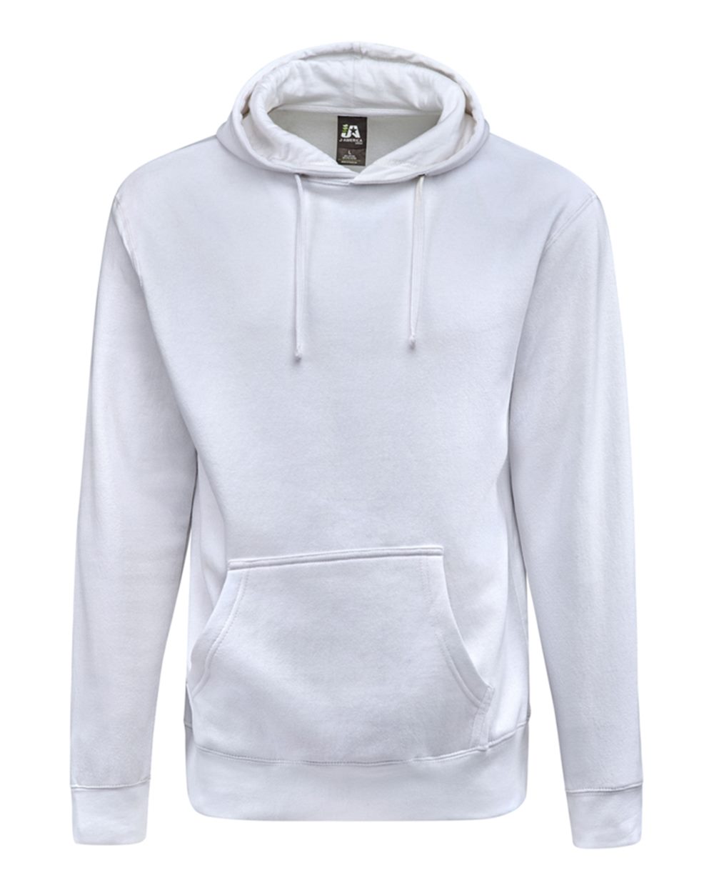Front View of White BTB Fleece Hooded Sweatshirt - 8720
