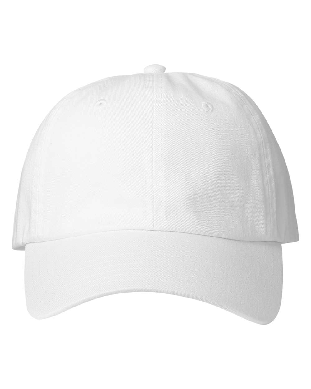 Front View of White Cap Baseball Cap - F001780