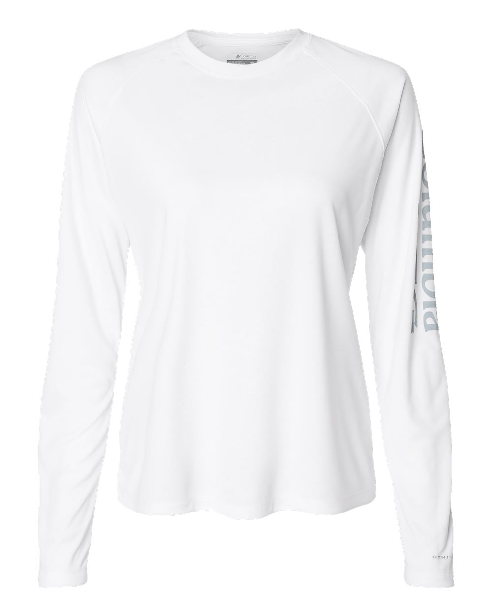 Front View of White/ Cirrus Grey Women's PFG Tidal Tee™ II Long Sleeve - 212485