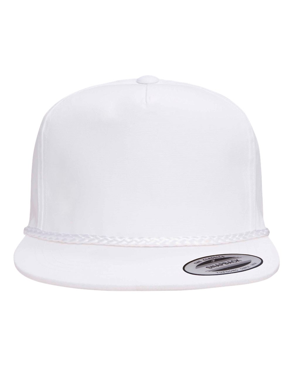 Front View of White Classic Poplin Golf Cap - 6002YP