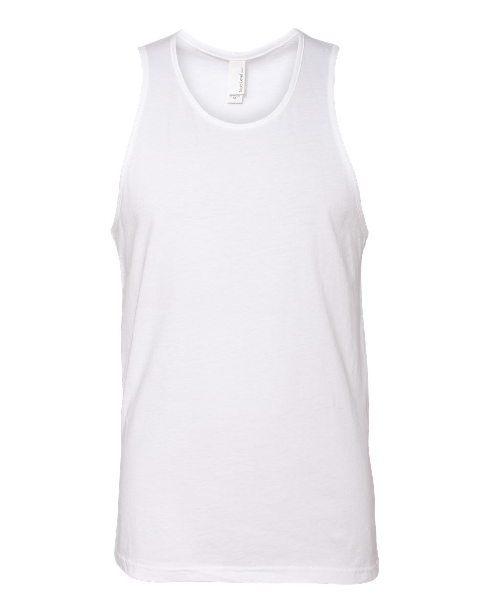 Front View of White Cotton Muscle Tank - 3633