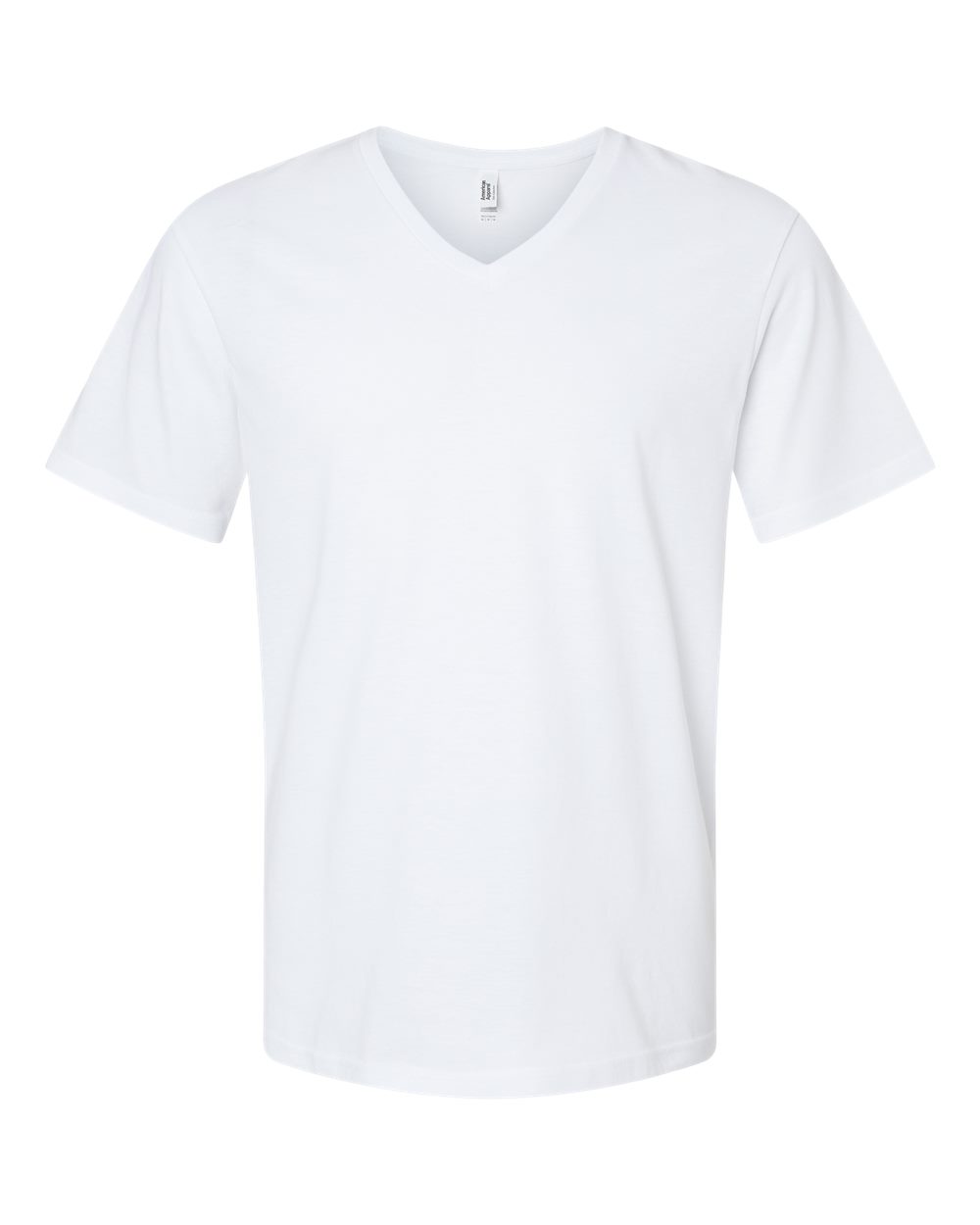 Front View of White CVC V-Neck Tee - 2006CVC