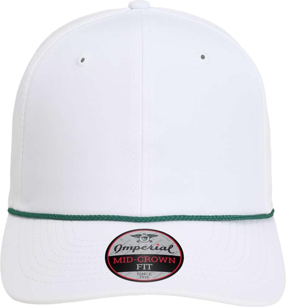 Front View of White/ Dark Green The Wingman Cap - 7054