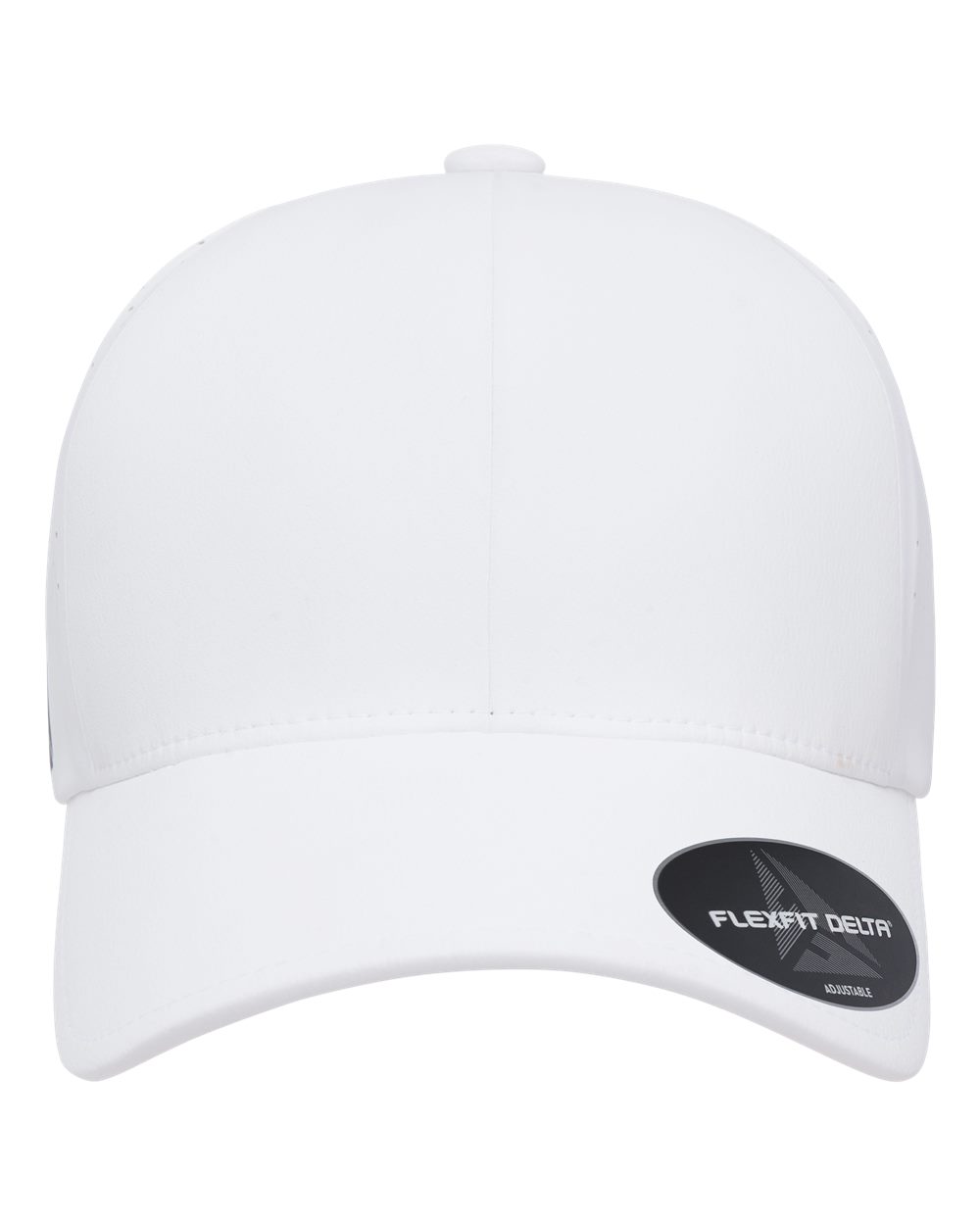 Front View of White Delta® Snapback Perforated Cap - 180AP