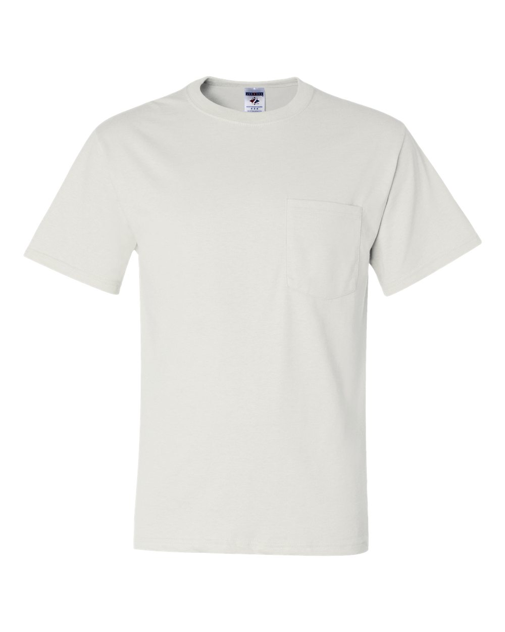 Front View of White Dri-Power® 50/50 Pocket T-Shirt - 29MPR