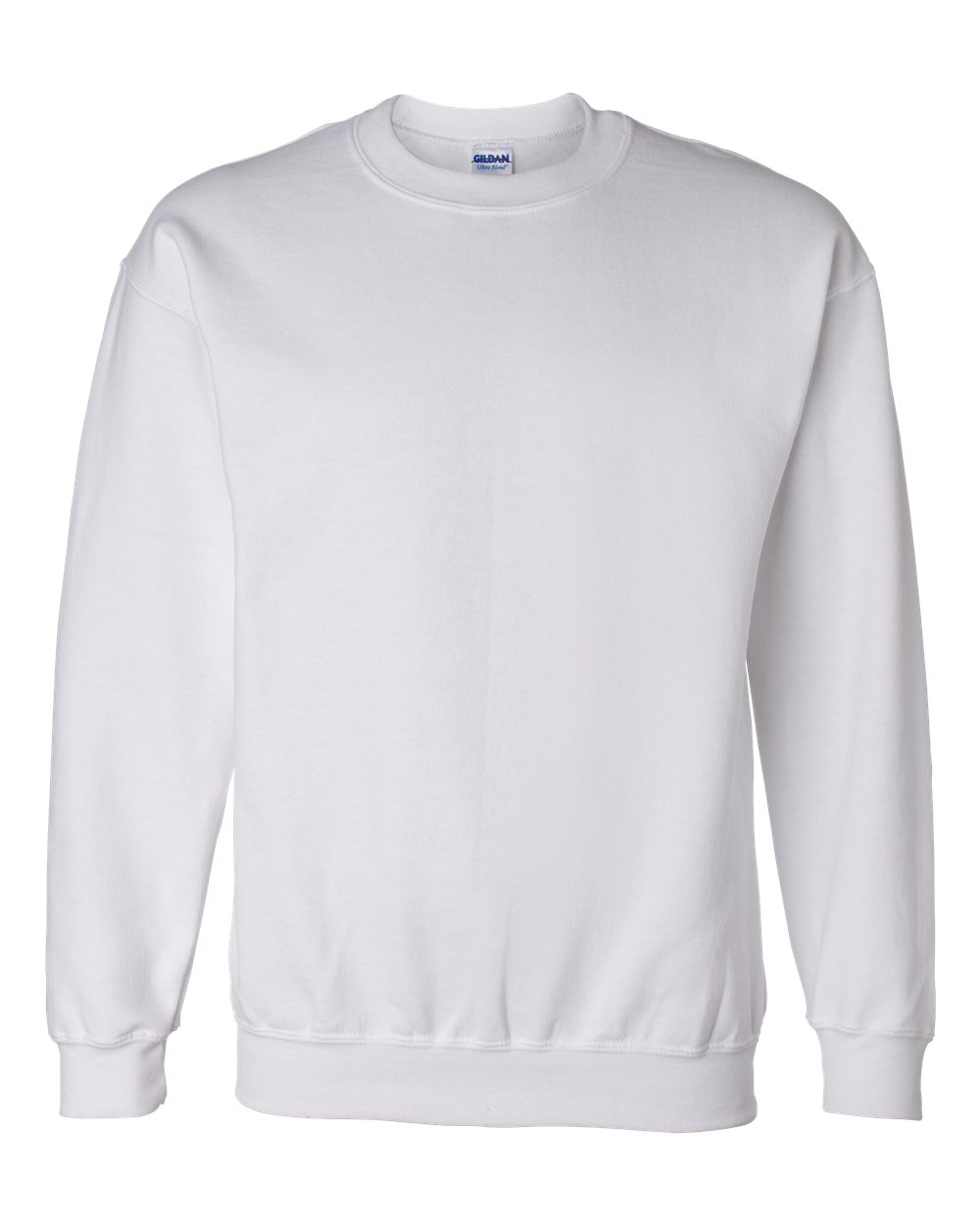 Front View of White DryBlend® Crewneck Sweatshirt - 12000