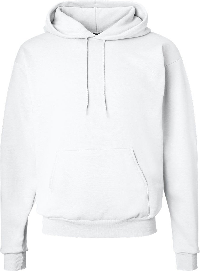 Front View of White Ecosmart® Hooded Sweatshirt - P170