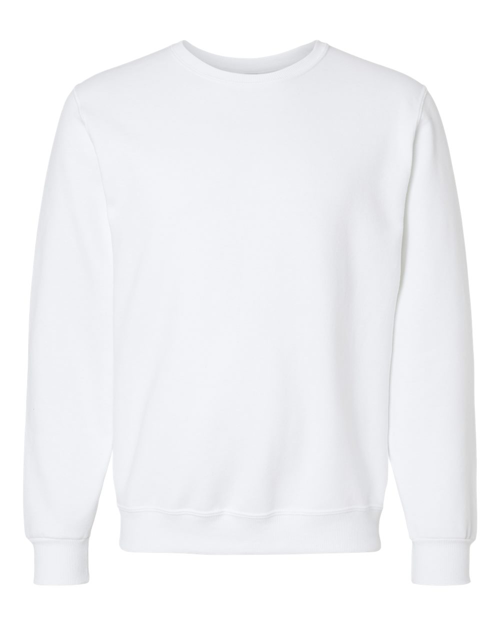 Front View of White Eco™ Premium Blend Ring-Spun Crewneck Sweatshirt - 701MR