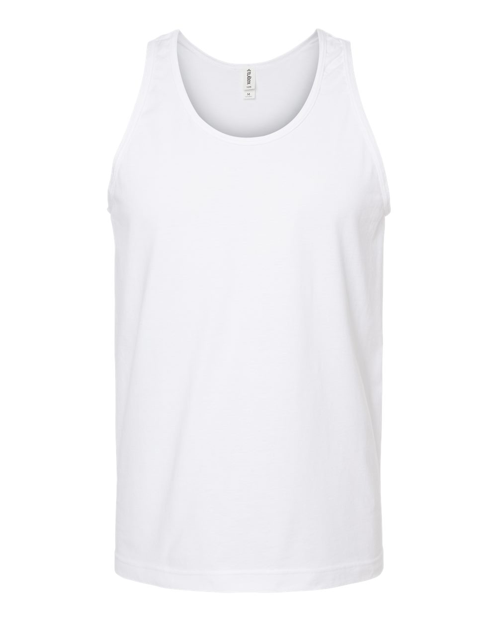 Front View of White Fine Jersey Tank Top - S105