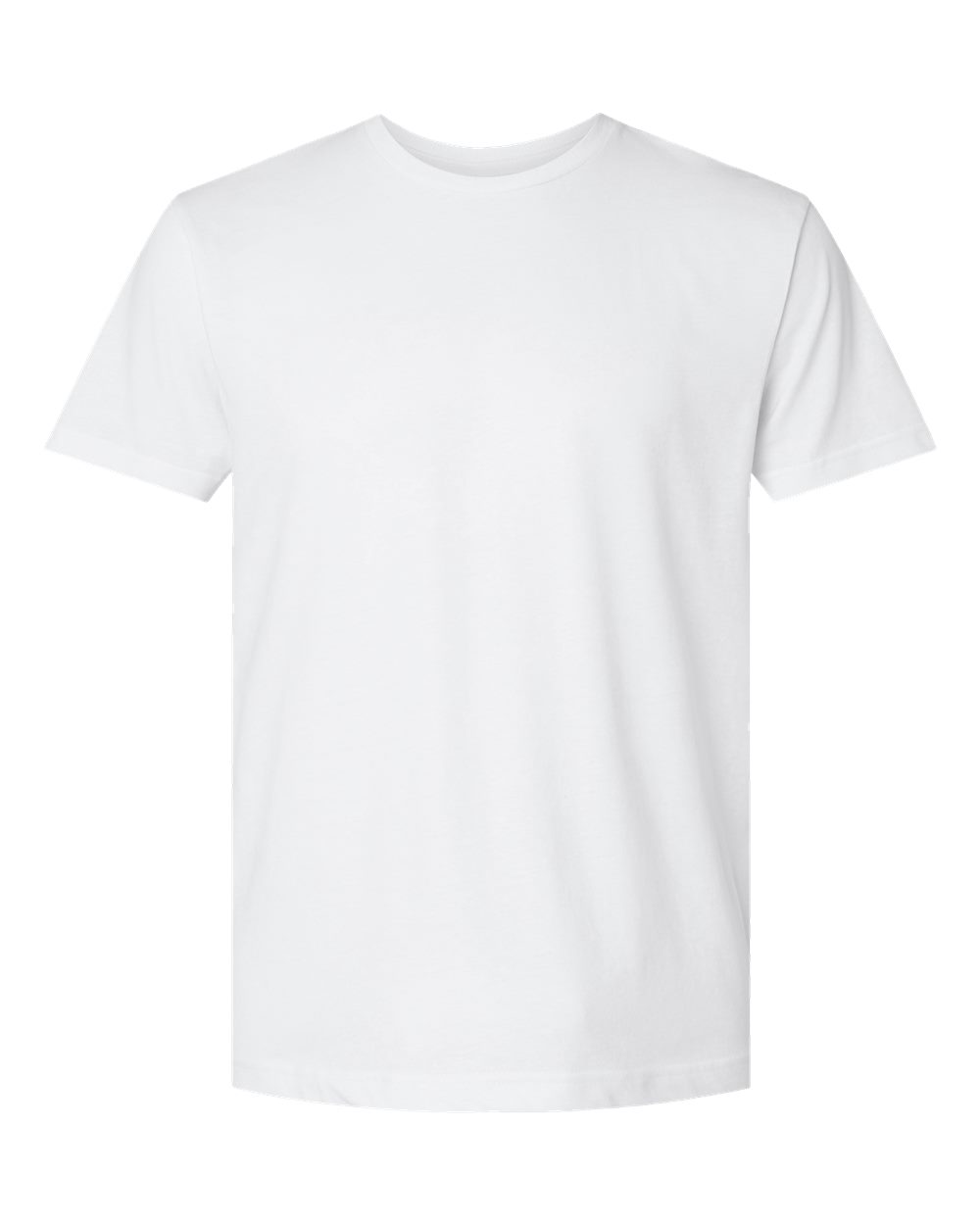 Front View of White Fine Jersey Tee - 6901