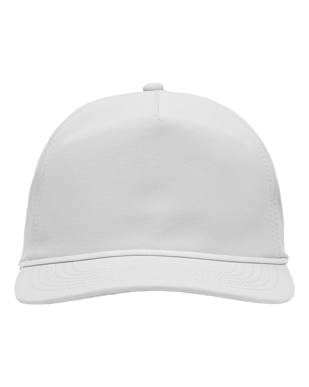 Front View of White Five-Panel Ripstop Cap - SP1200