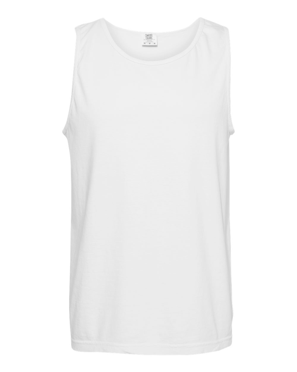 Front View of White Garment-Dyed Heavyweight Tank Top - 9360