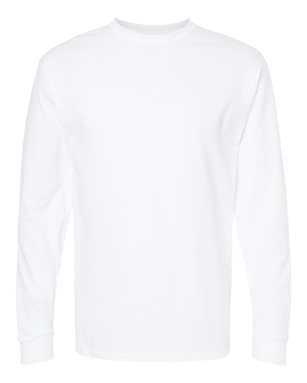 Front View of White Gold Soft Touch Long Sleeve T-Shirt - 4820