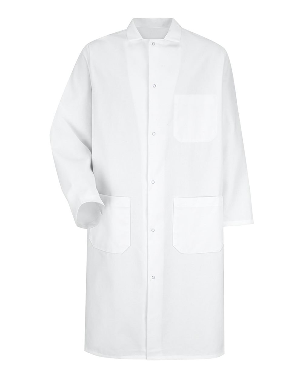 Front View of White Gripper - Front Butcher Frock - Interior Chest Pocket - 4004