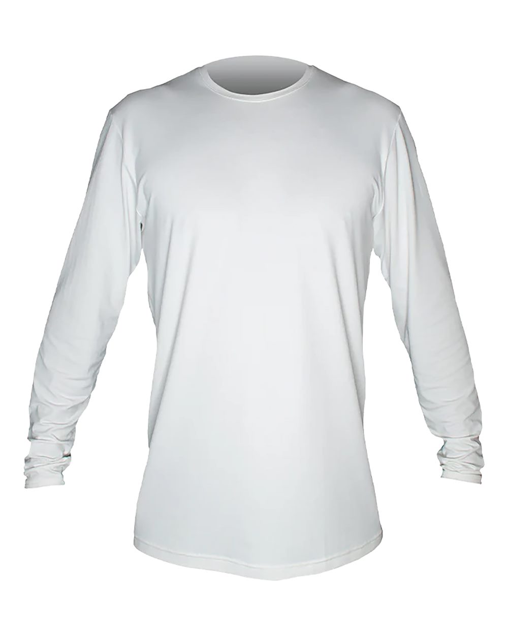 Front View of White Heathered Low Pro Tech Long Sleeve T-Shirt - MVLPRL8