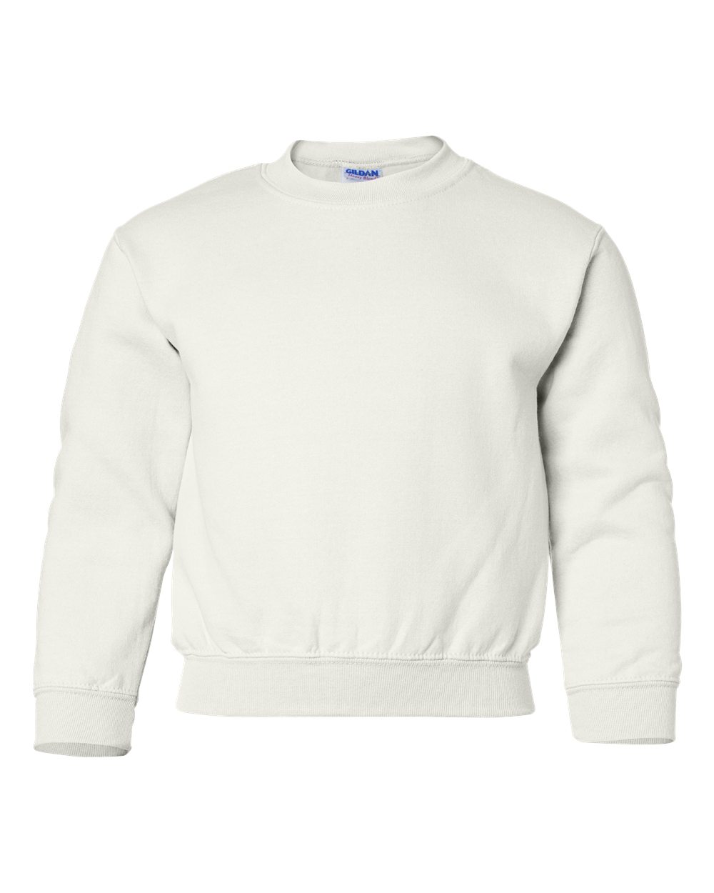 Front View of White Heavy Blend™ Youth Sweatshirt - 18000B
