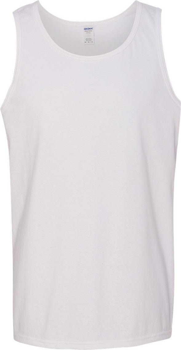 Front View of White Heavy Cotton™ Tank Top - 5200