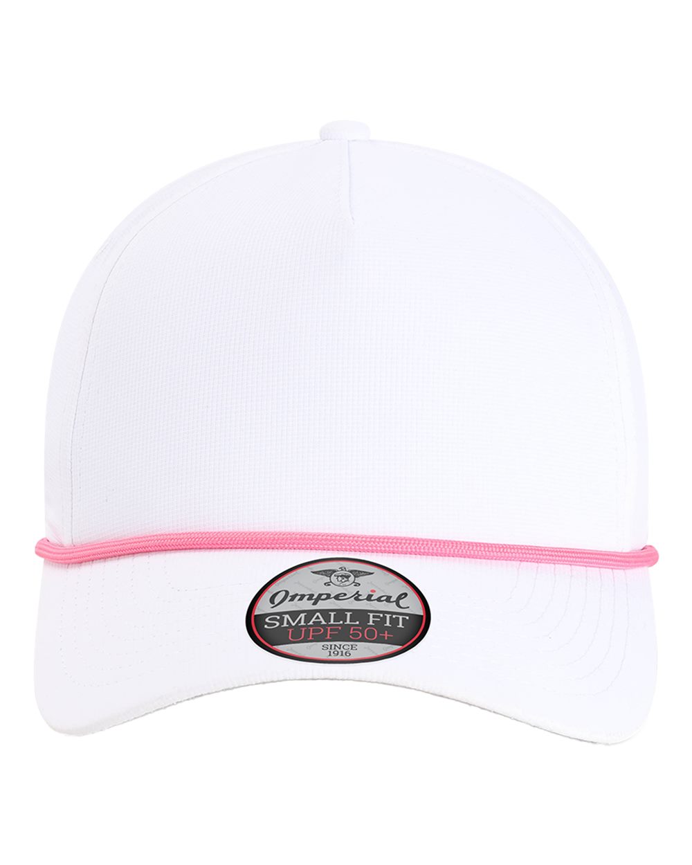 Front View of White/ Hot Pink The Corral Women's Cap - L5059