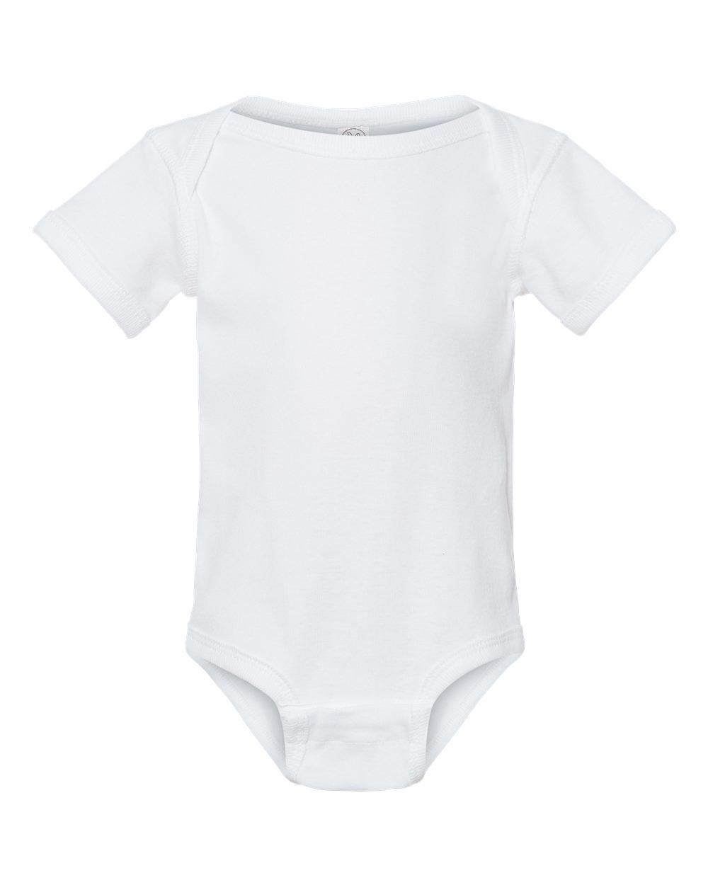 Front View of White Infant Baby Rib Bodysuit - 4400