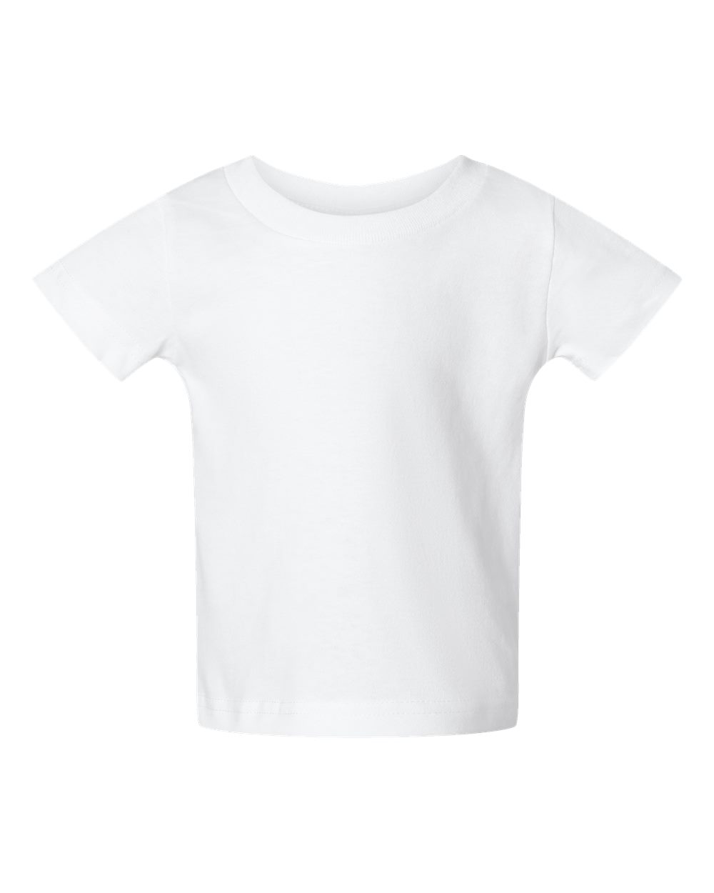 Front View of White Infant Cotton Jersey Tee - 3401